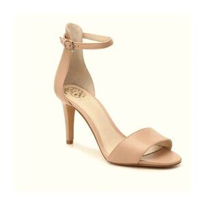 Vince Camuto Nappa Leather Court Ankle Strap Sandal Heels - Sandbar Size…
